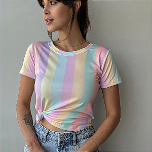 TSHIRT BASIC TL LISTRAS CANDY COLOR