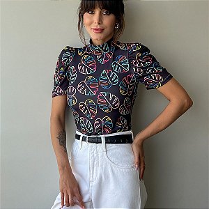 BLUSA PRINCESA GOLA ALTA TL COSTELA DE ADÃO NEON