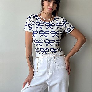 TSHIRT BASIC TL LAÇO AZUL