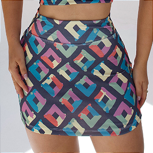 SHORT SAIA BÁSICO TL QUADRICULADO PINCELADO