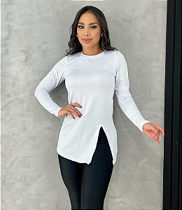 BLUSA MANGA LONGA E FENDA TL BRANCO