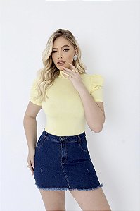 BLUSA PRINCESA GOLA ALTA TL AMARELO BEBÊ