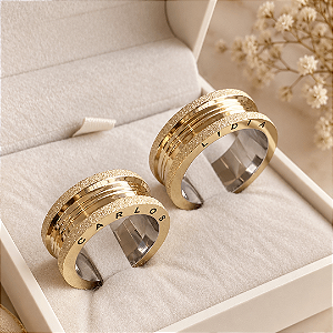 Par de Alianças Alto Luxo Diamantada 10mm