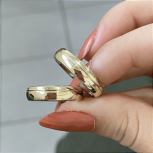 Par de Alianças Abaulada 5mm + Friso Lateral