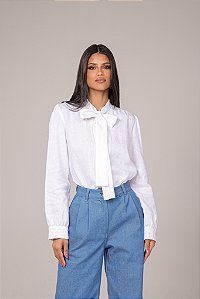 CAMISA LINHO LAÇO BRANCA