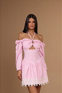 VESTIDO CURTO GARDEN ROSA