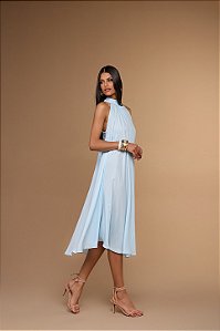 VESTIDO MIDI FLUIDO BABY BLUE