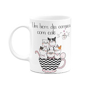 Caneca Gato - Bom dia com café e meow