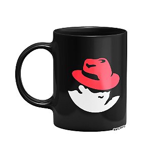 Caneca Red Hat Linux Preta