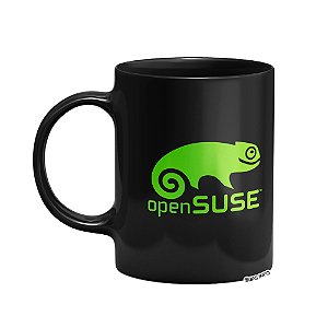 Caneca OpenSUSE Linux Preta