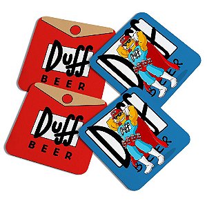 Porta copos quadrado - Simpsons Duff Man