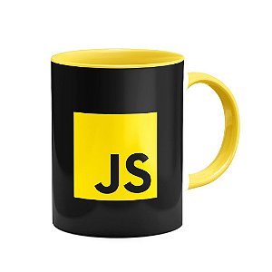 Caneca Dev  JS JavaScript - Dark B-yellow (Saldo)