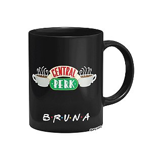 Caneca Friends Central Perk Preta - com nome