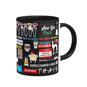 Caneca Icons Moments Friends - B-black Dark com nome