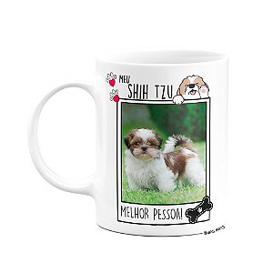 Caneca - Meu Shih tzu, melhor pessoa - personalize com foto