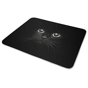 Mouse Pad de borracha - Cat Cute - Gato preto face
