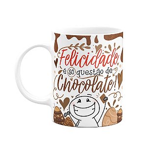 Caneca Páscoa Divertida Felicidade é só questão de chocolate