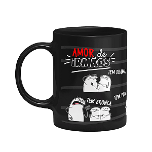 Caneca Flork Irmãos - Amor de irmãos - Preta