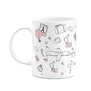 Caneca branca Hobbies - Viagem (Saldo)
