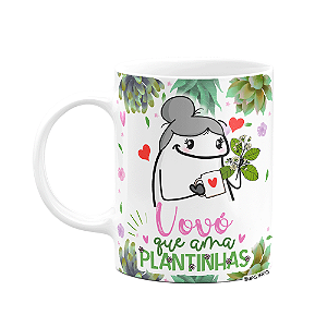 Caneca Flork Avós - Vovó que ama plantinhas