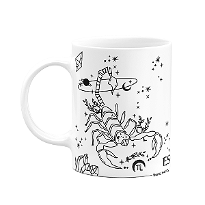Caneca dos Signos - Signo de Escorpião - 325ml branca