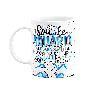 Caneca Funny Signos - Sou de Aquário - 325ml branca