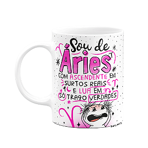Caneca Funny Signos - Sou de Áries - 325ml branca