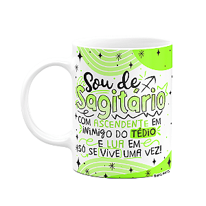 Caneca Divertida Signos - Sou de Sagitário - 325ml branca