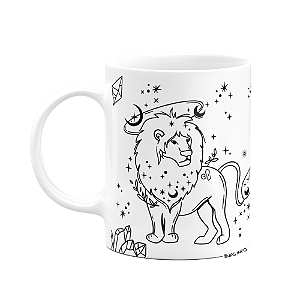 Caneca dos Signos - Signo de Leão - 325ml branca