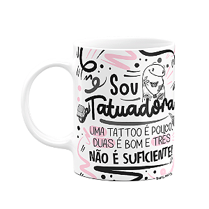 Caneca Flork Profissões - Sou Tatuadora - 325ml branca