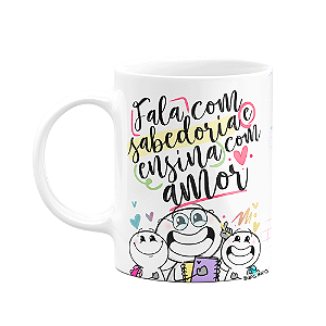 Caneca Funny Professora - Ensina com amor