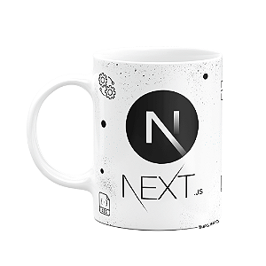 Caneca Geek Dev Programador - Next JS - 325ml branca