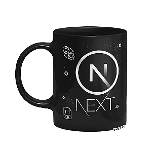 Caneca Geek Dev Programador - Next JS - 325ml preta