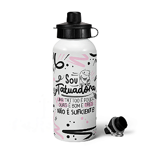 Garrafa Squeeze MQ Flork Profissões - Sou tatuadora