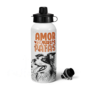 Garrafa Squeeze MQ - Amor de Quatro Patas - Border Collie