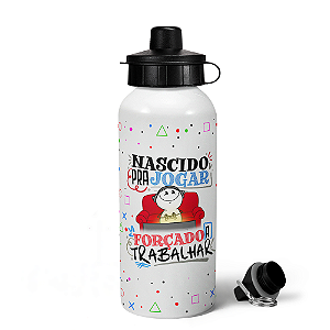 Garrafa Squeeze MQ Gamer Funny - Nascido pra Jogar V Game