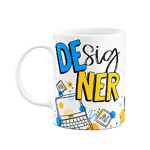 Caneca profissões - Designer - 325ml branca