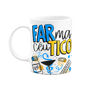 Caneca profissões - Farmacêutico - 325ml branca