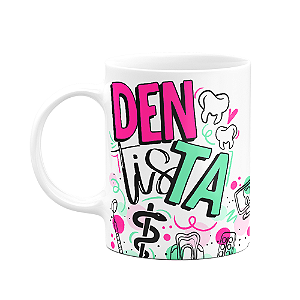 Caneca profissões - Dentista - 325ml - Branca - M2