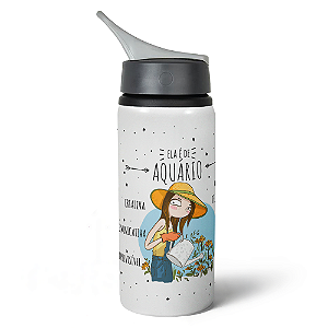 Garrafa Squeeze NK Signos - Ela é de Aquário - 600ml