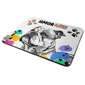 Mouse Pad Amor de quatro patas - Cachorro Buldogue Inglês