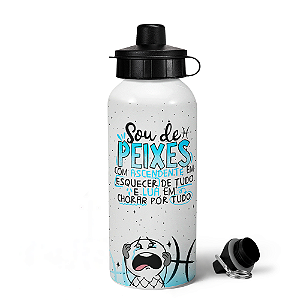 Garrafa Squeeze MQ Funny Signos - Sou de Peixes - 600ml