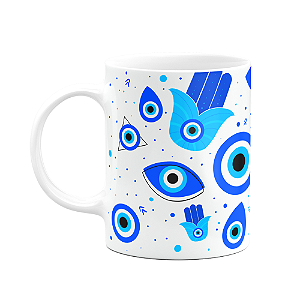 Caneca Boas energias - Olho grego - 325ml