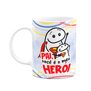 Caneca Flork Pais - Pai herói de menina - 325ml