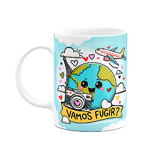 Caneca Namorados - Vamos fugir? - 325ml Branca