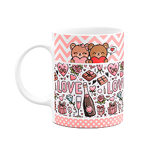 Caneca Namorados - Love Love Love - Cute Teds