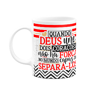 Caneca Namorados Laços - Quando Deus une dois corações