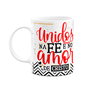 Caneca Namorados Laços - Unidos na fé e no amor