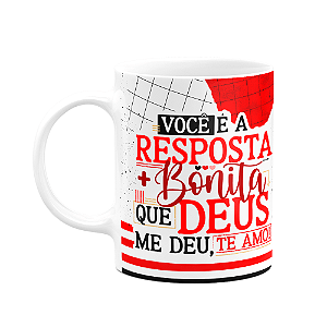 Caneca Namorados Laços - Você é a resposta mais bonita