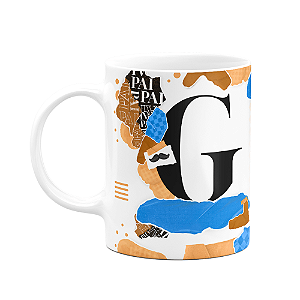 Caneca do Pai - Inicial do nome letra G - Bg-blue